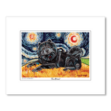 Chow Black Starry Night Matted Print