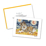 Collie Starry Night Notecard Set