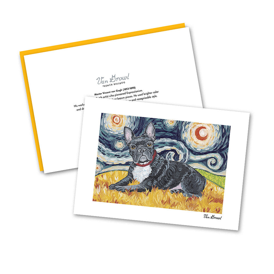 French Bulldog Starry Night Notecard Set