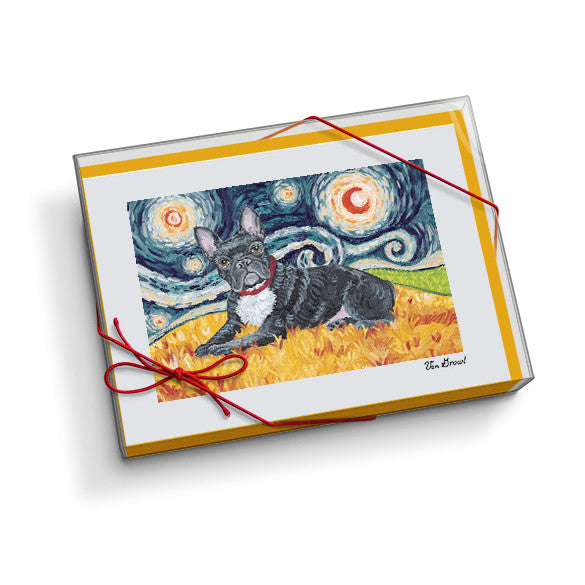 French Bulldog Starry Night Notecard Set