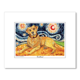 Labrador Yellow Starry Night Matted Print