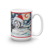 Shih Tzu (Black & White) Snowy Night Mug - 15oz