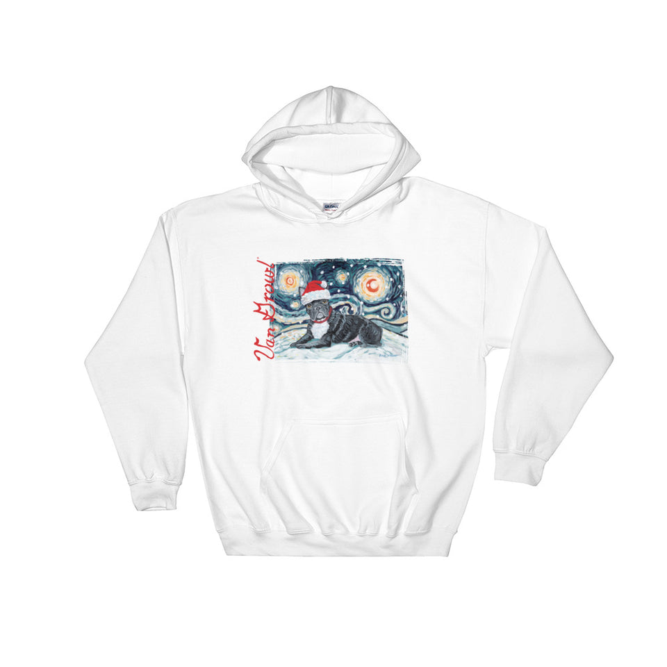 French Bulldog Snowy Night Hoodie