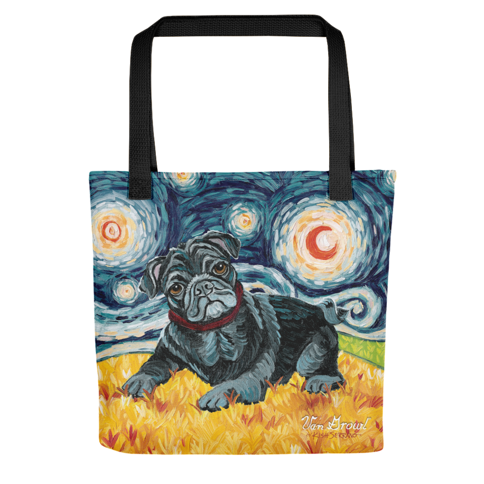 Pug (black) STARRY NIGHT Tote