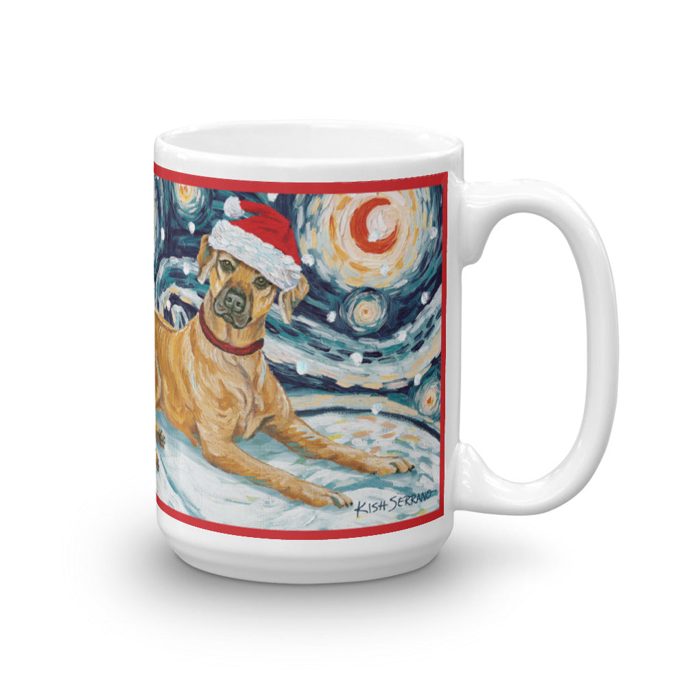 Rhodesian Ridgeback Snowy Night Mug - 15oz