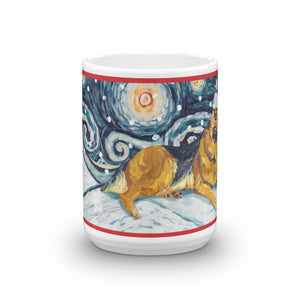 German Shepherd Snowy Night Mug - 15oz